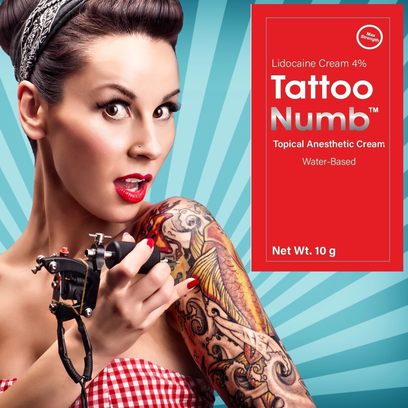10g - 1000g TattooNumb Lidocaine Numbing Cream Pain Relief Anesthetic Skin Numb