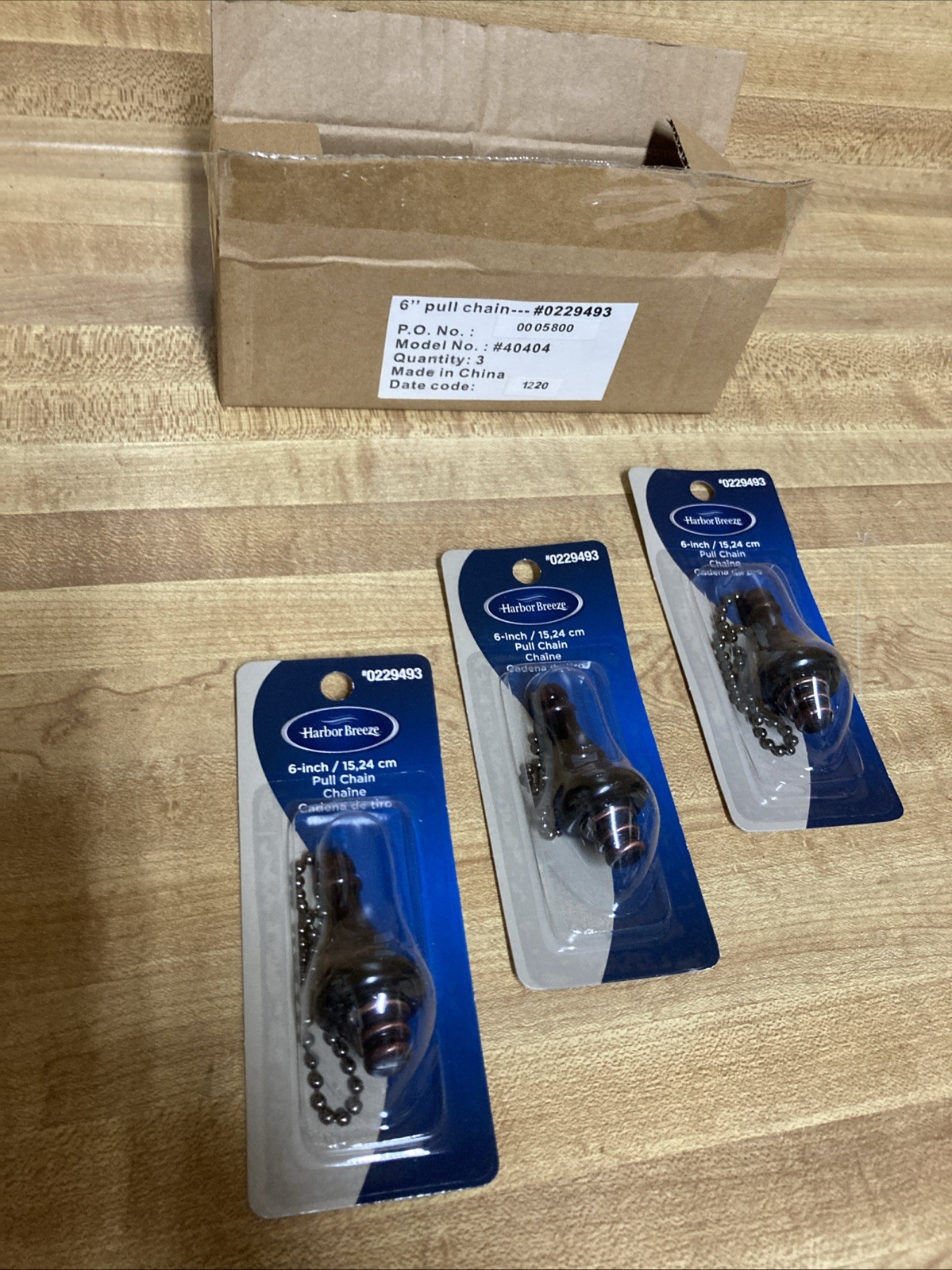 3 Pack Harbor Breeze 6-in Bronze Steel Pull Chain Universal pull chain New