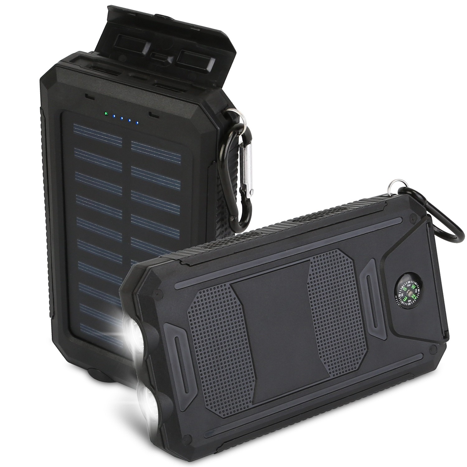 10000mAh Portable Charger Solar Power Bank For Cell Phone Outdoor Emergency
