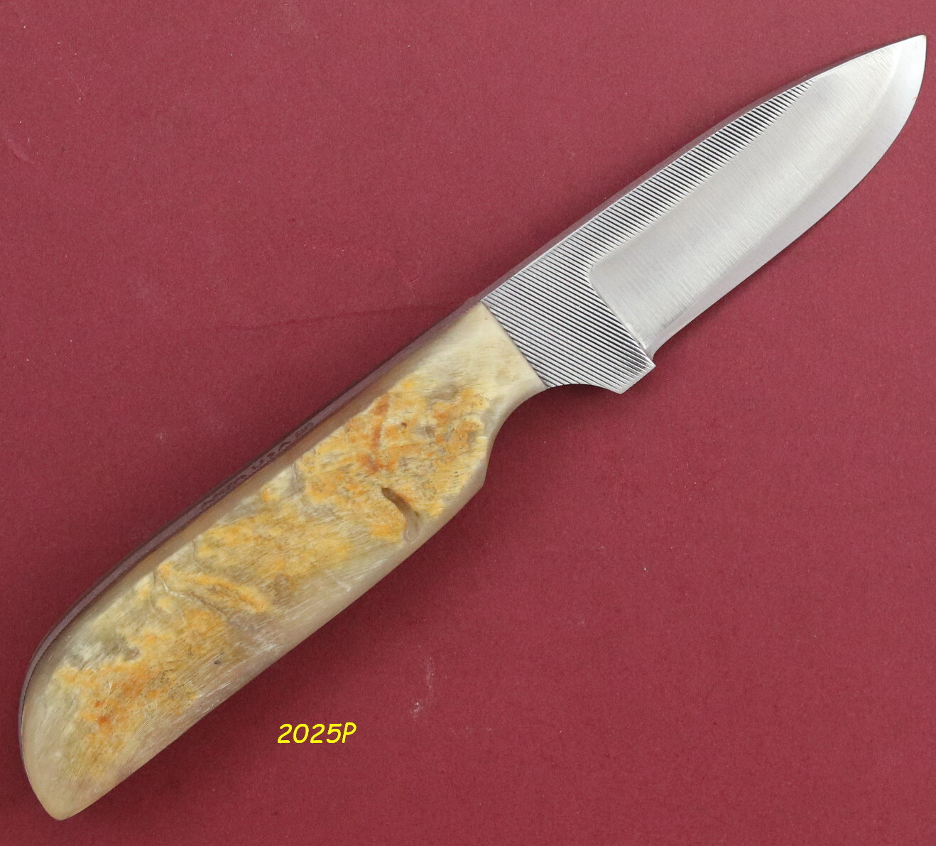 Anza Hand Made High Carbon Steel Fixed Blade Sheep Horn Handle Made In U.S.A.