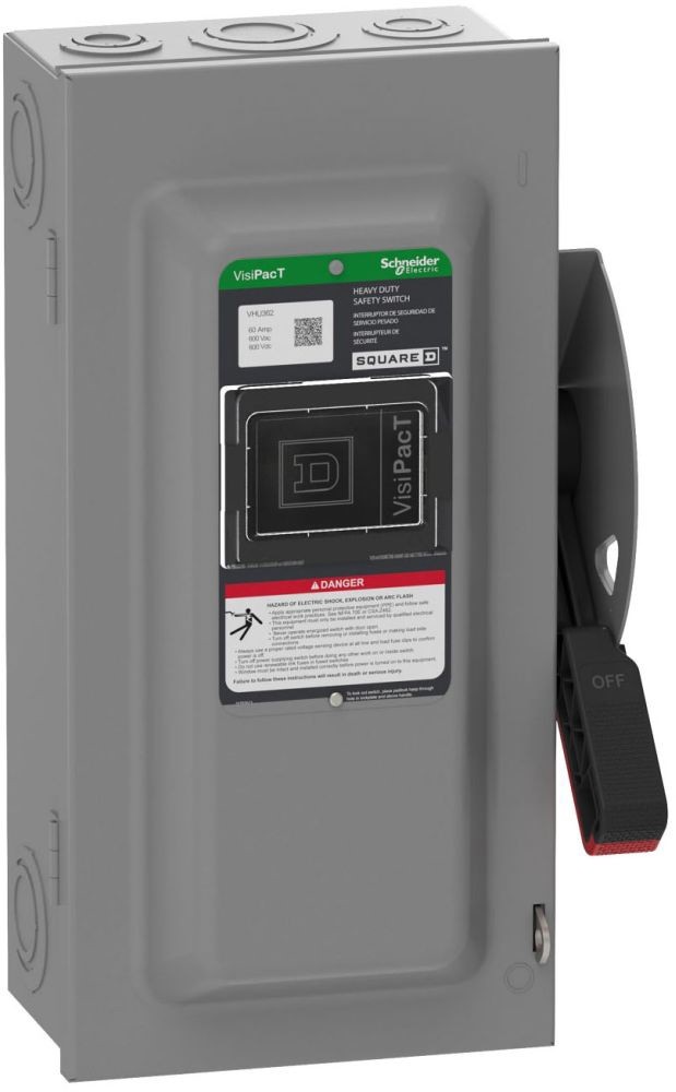 NIB - Square D - VHU362 - Heavy-Duty, Unfused Safety Switch , Viewing Window And