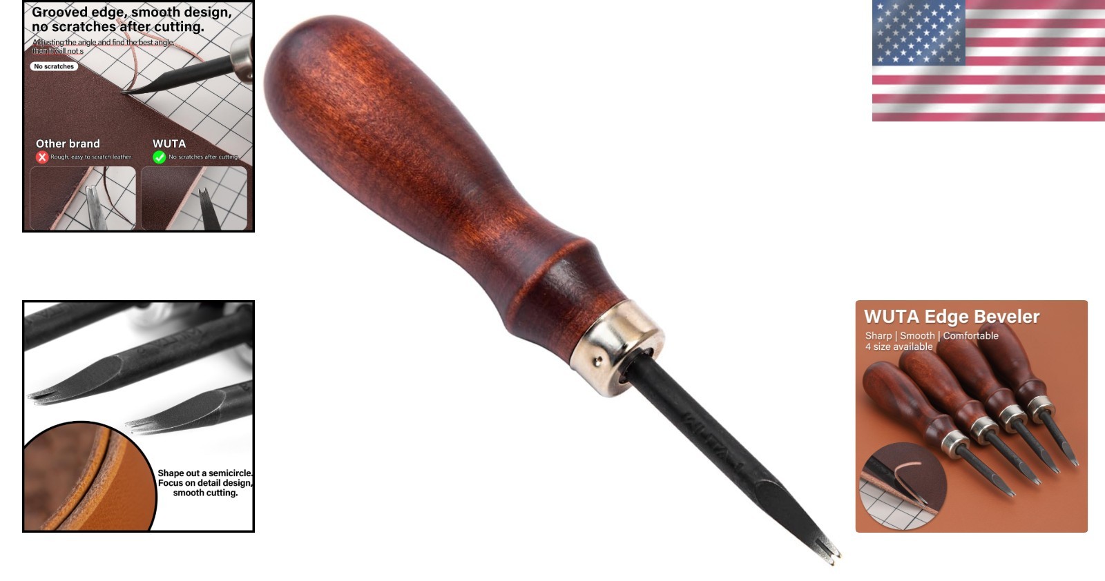 Versatile Leather Beveling Tool - Lightweight Design and Comfortable Grip, 0.8mm