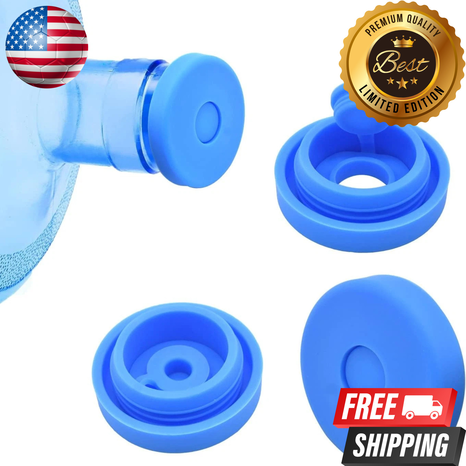 3 Pcs Reusable 5 Gallon Water Jug Caps Leak Proof Bottle Lids (55mm) Bottles New