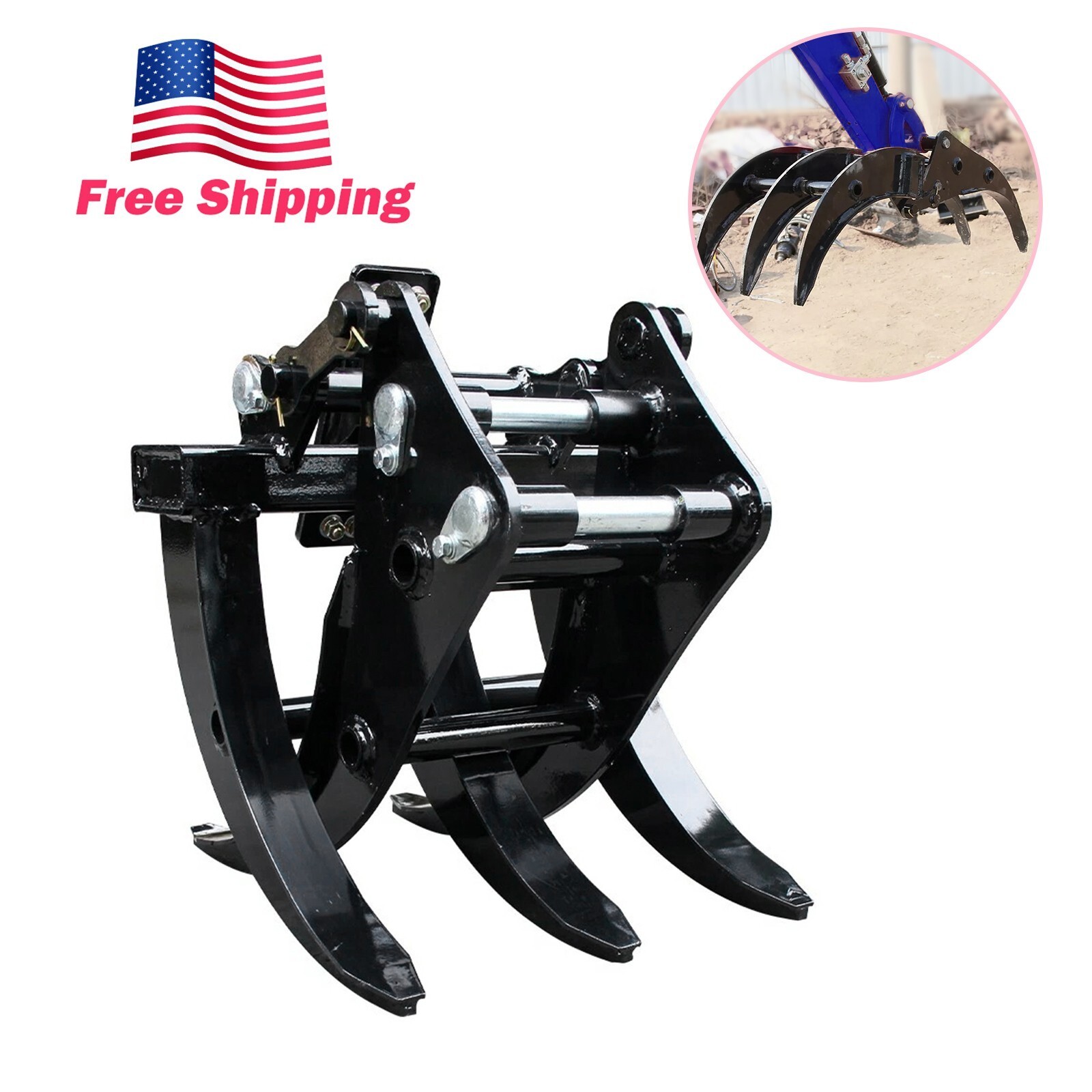 Heavy-Duty Mini Excavator Attachment Grapple Wide Grapple 0.8-2 ton Small Digger
