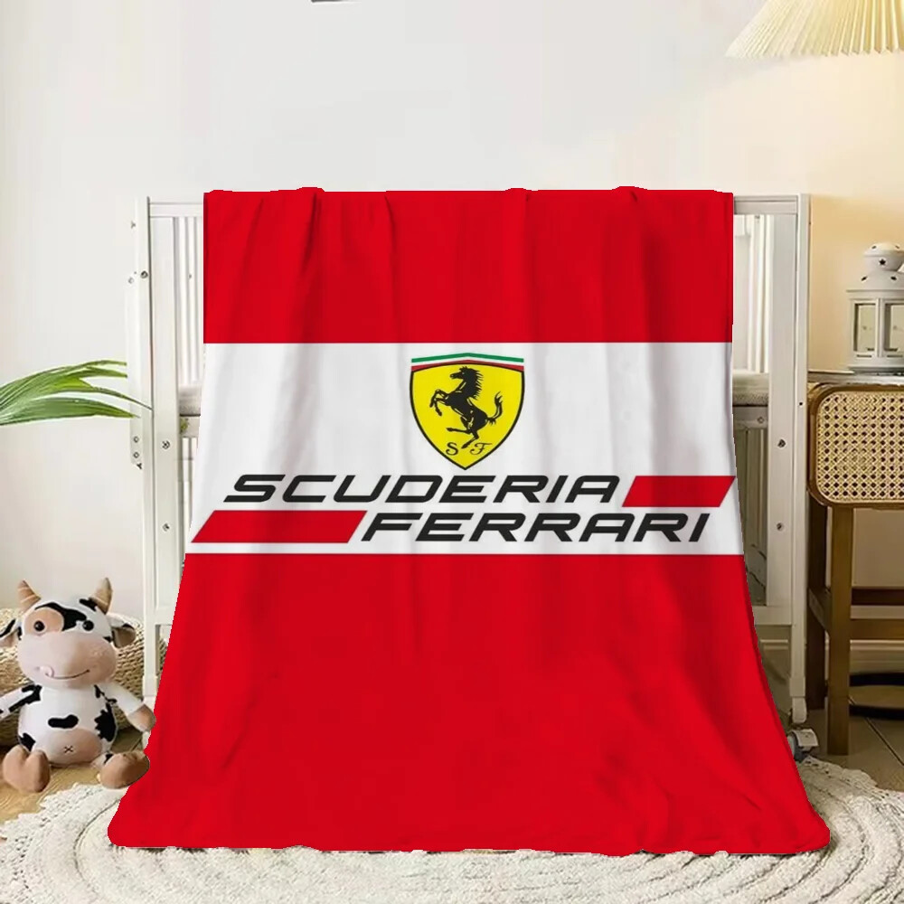 Blankets Ferrari-LOGO Blanket Sofas Fleece Blanket Blankets Sofa Fluffy Throw