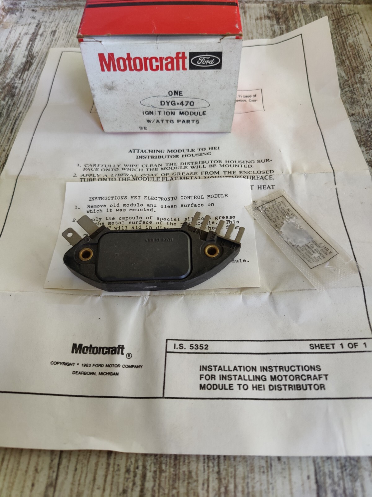 NOS OEM Motorcraft DYG-470 Ignition Control Module MADE IN USA