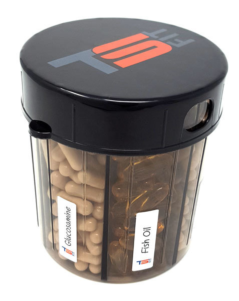 Monster Supplement Medication Pill Organizer Dispenser, 7 Compartments w/ Labels