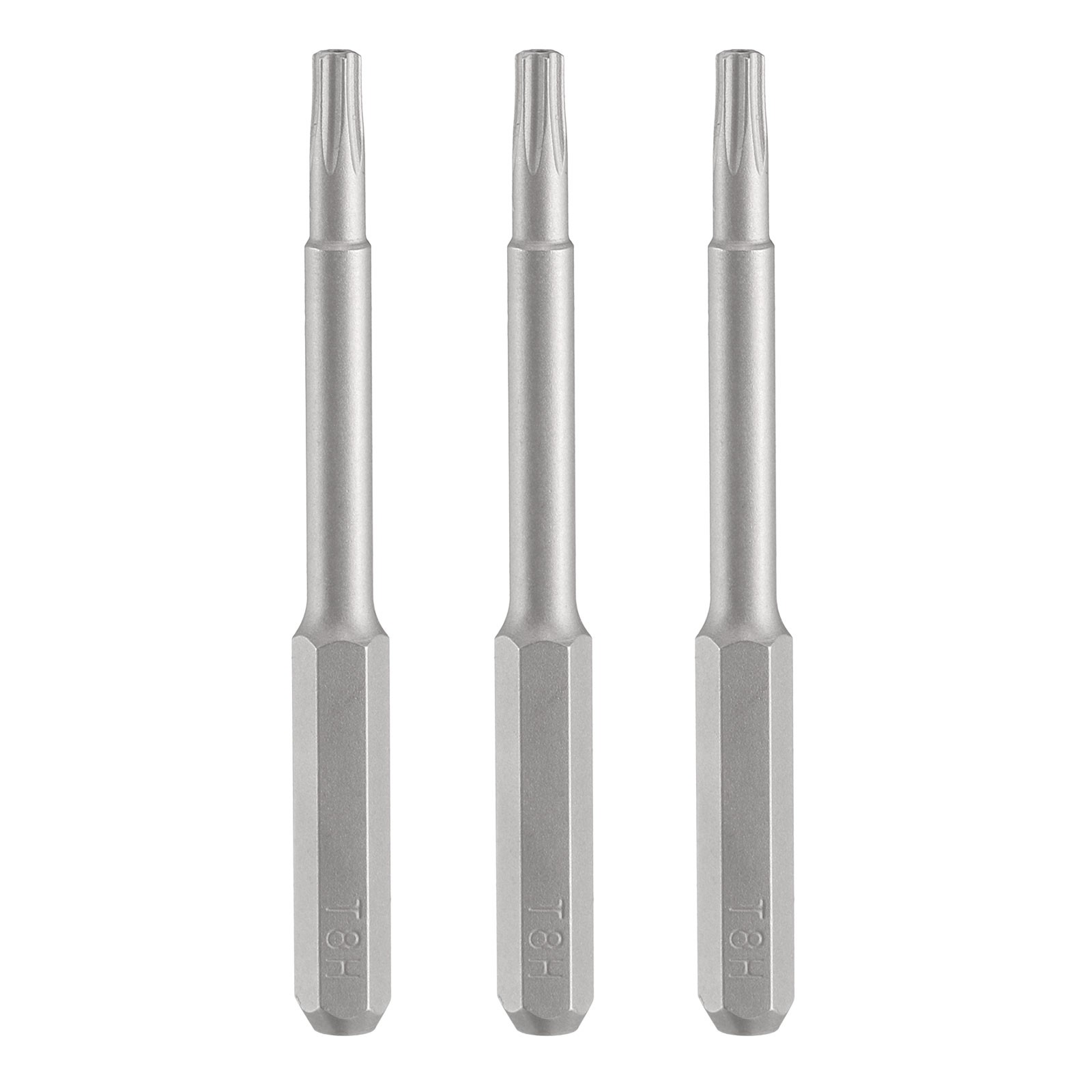 3pcs T8H Magnetic Torx Screwdriver Bit 5/32" Hex Shank 45mm Length S2 Steel
