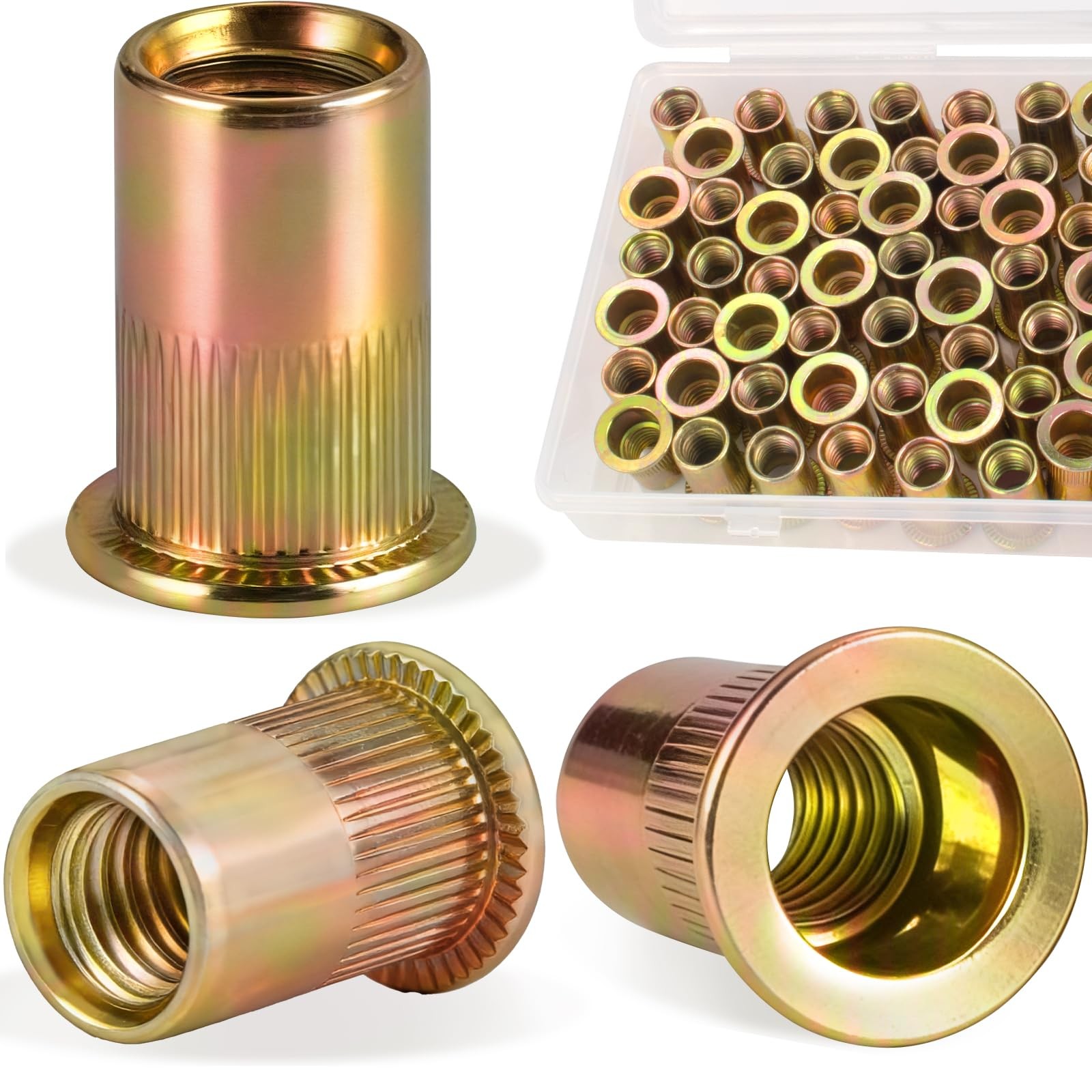 69PCS 3/8"-16 Rivet Nuts Plated Carbon Steel
