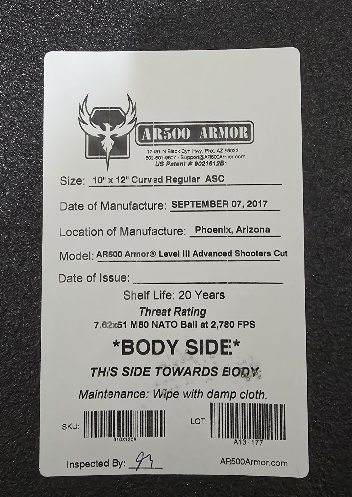 AR500 Armor Level III Plates