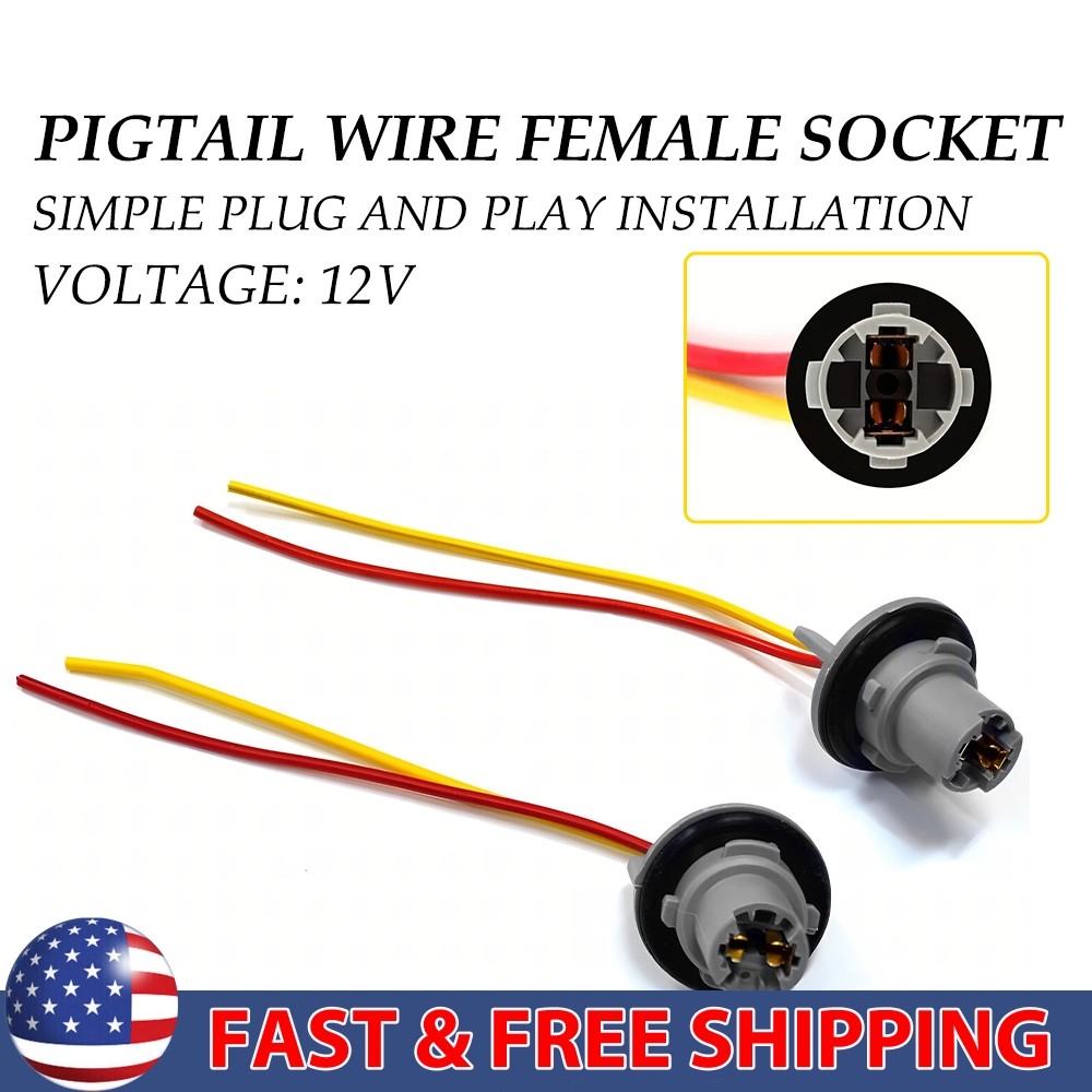 T10 168 194 Light Bulb Extension Wiring Harness Socket Connector 2x
