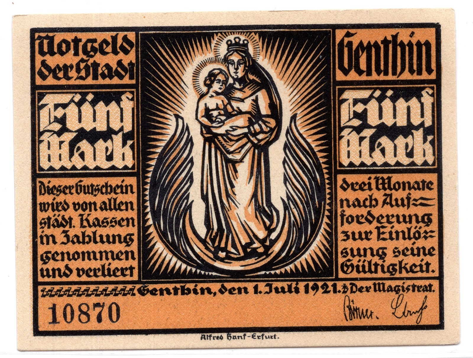 1921 Germany Genthin Notgeld 5 Note Set (1837)
