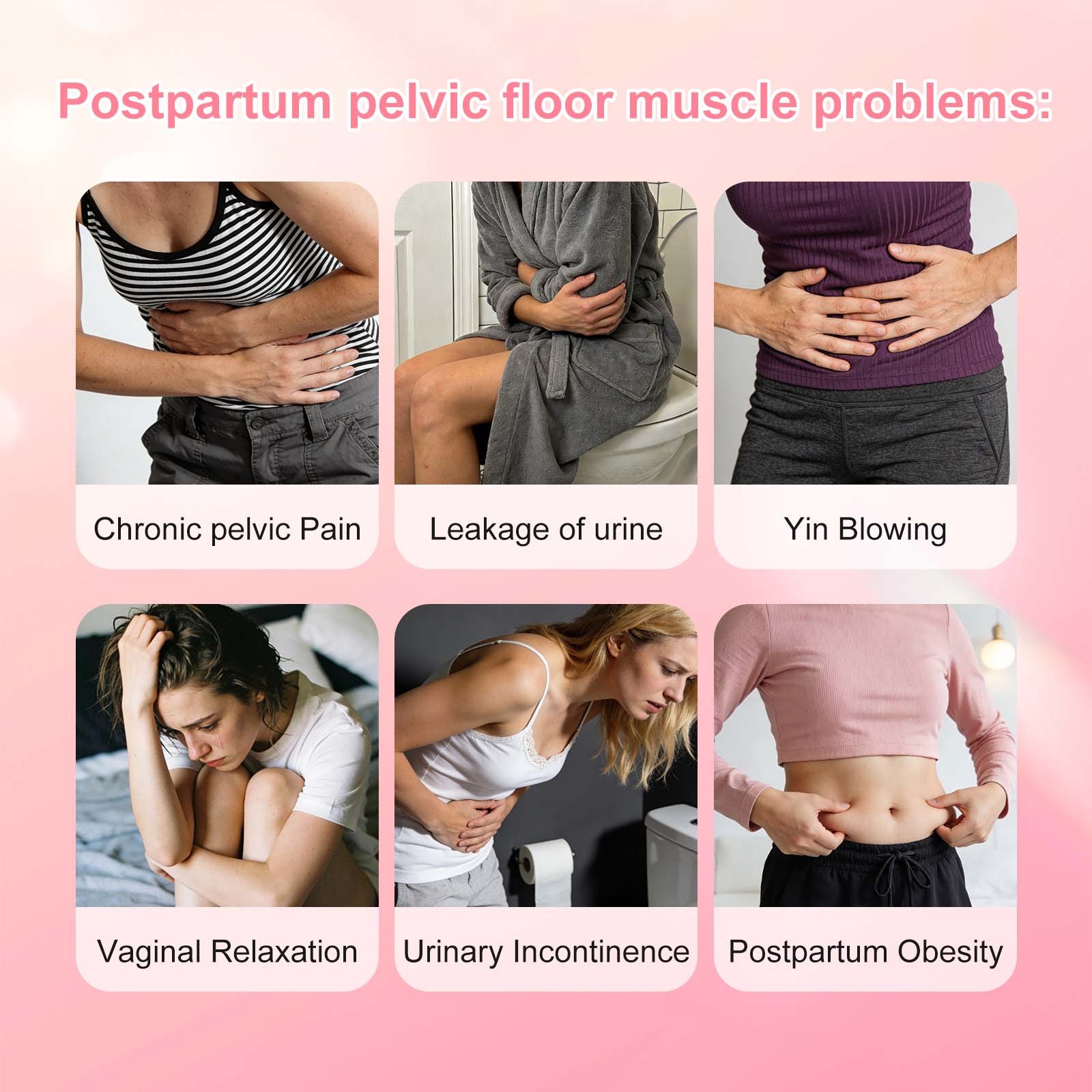 16-Electrode Postpartum Pelvic Floor Trainer Red Blue Light for for Incontinence