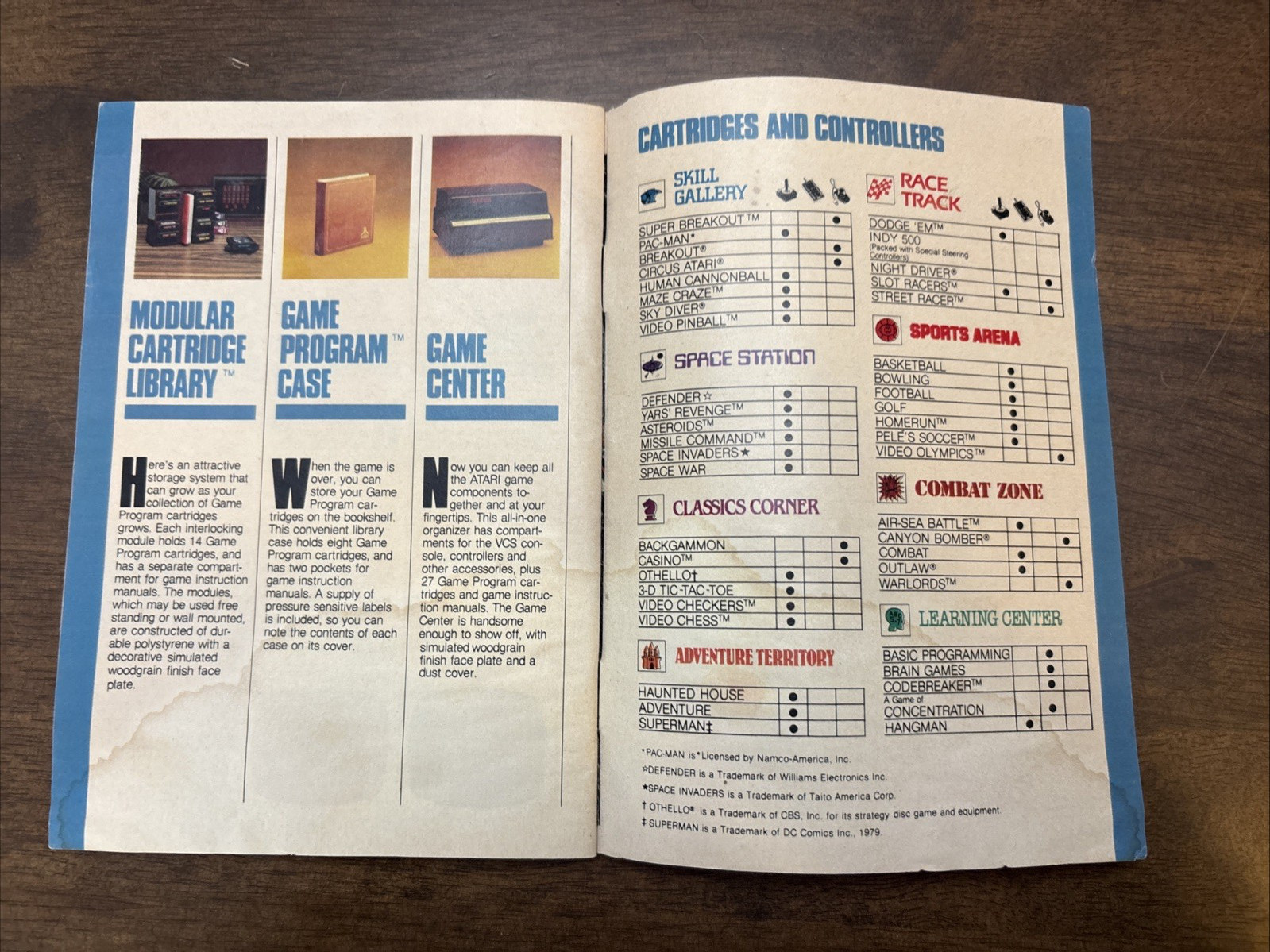 Vintage Atari 2600 Video Computer System Catalog 45 Game Program Cartridges 1981