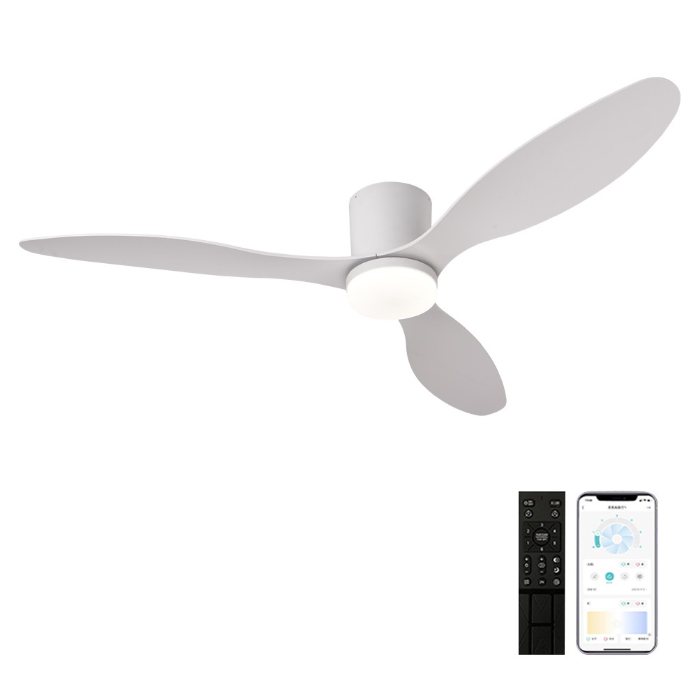52” Profile Ceiling Fans with Lights Remote/App Control Dimmable LED  DC Motor