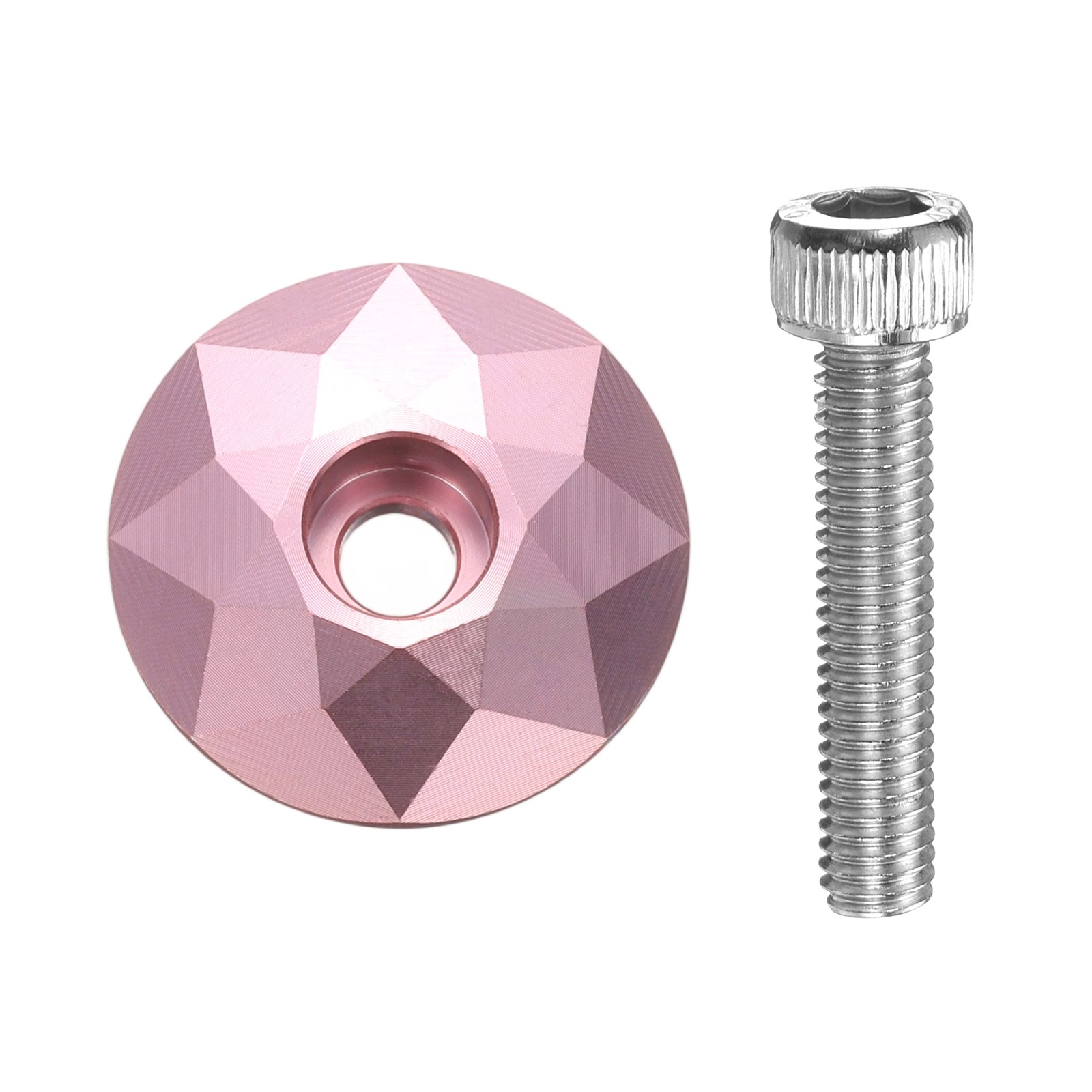 Bicycle Headset Stem Top Cap 1-1/4" OD with M6 Bolt Pink