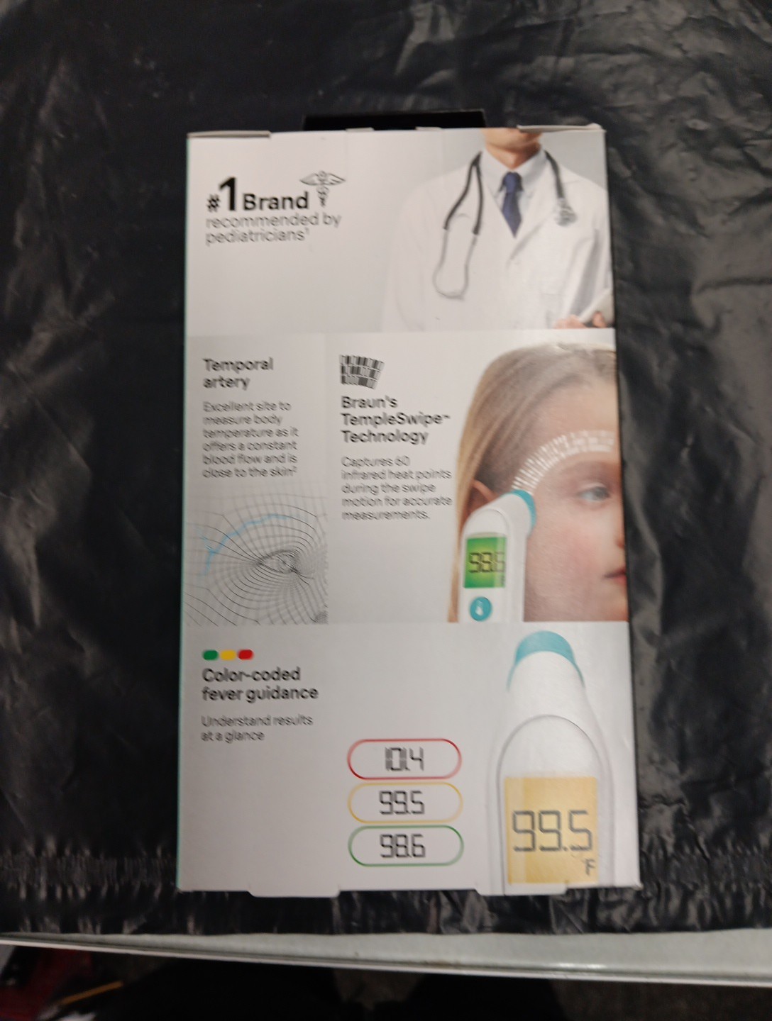 Braun TempleSwipe Digital Thermometer w/ Color Coded Temperature Guidance SEALED