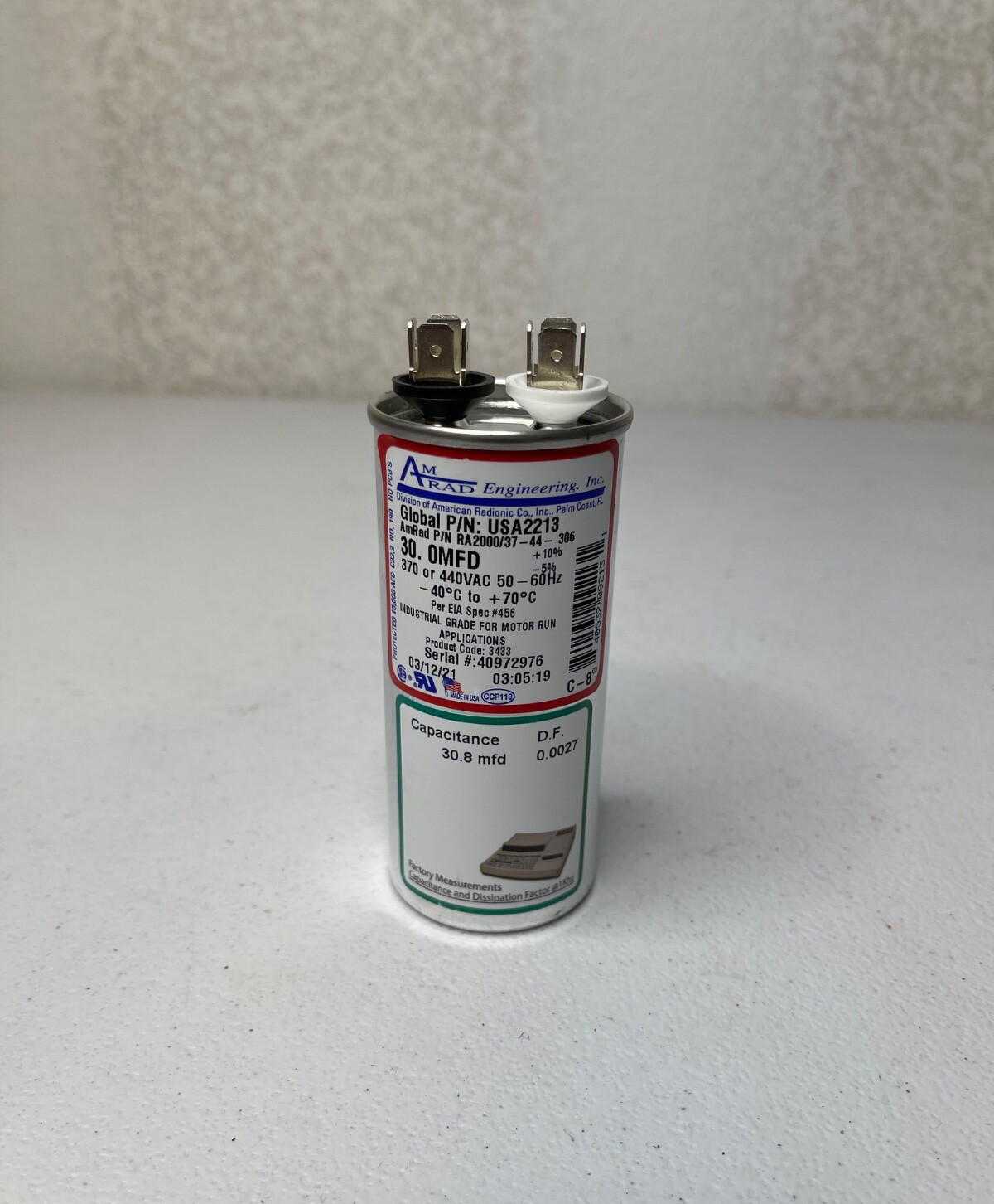 New AmRad USA2213 Round Run Capacitor
