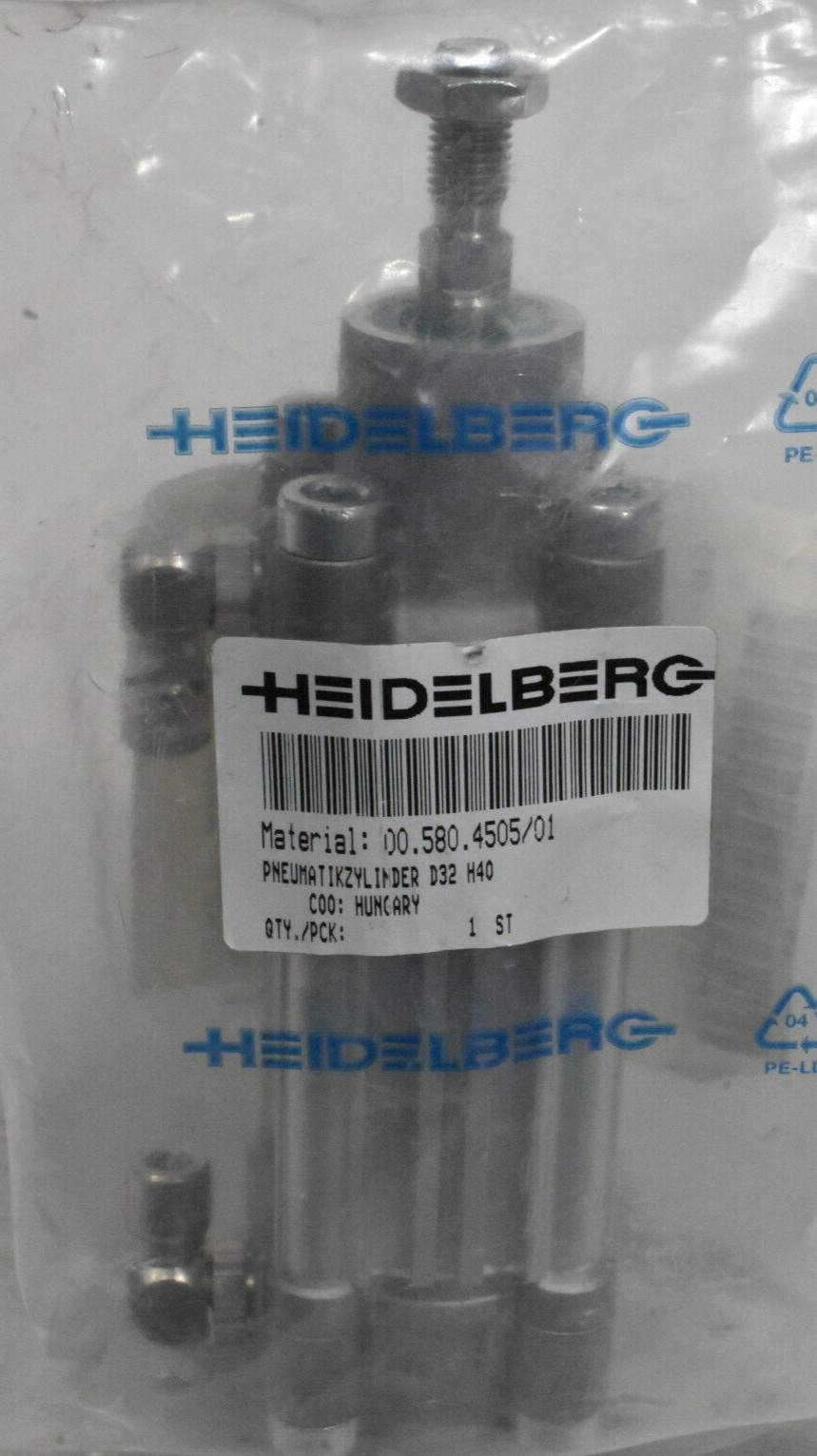 Heidelberg Rexroth 00.580.4505/01 Pneumatic Cylinder New