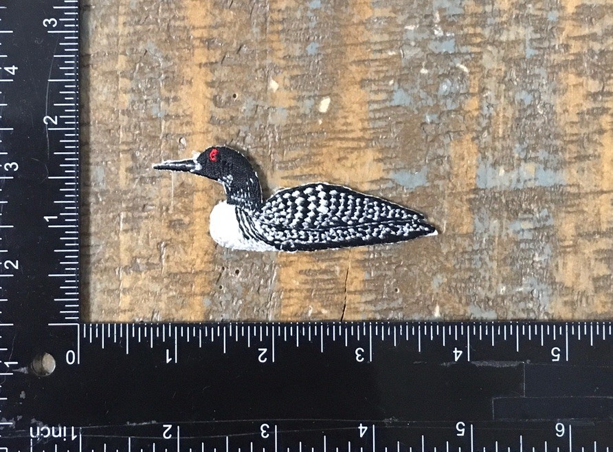 COMMON LOON DUCK WATERFOWL EMBROIDERED IRON ON PATCH