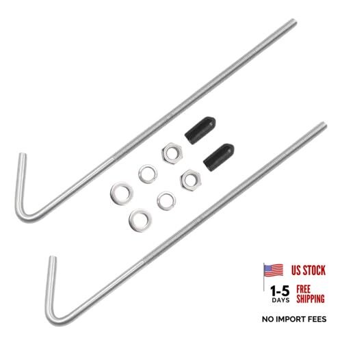 304 Stainless Steel J Hook Battery Hold Down Bolts, Universal Battery 10 Inch