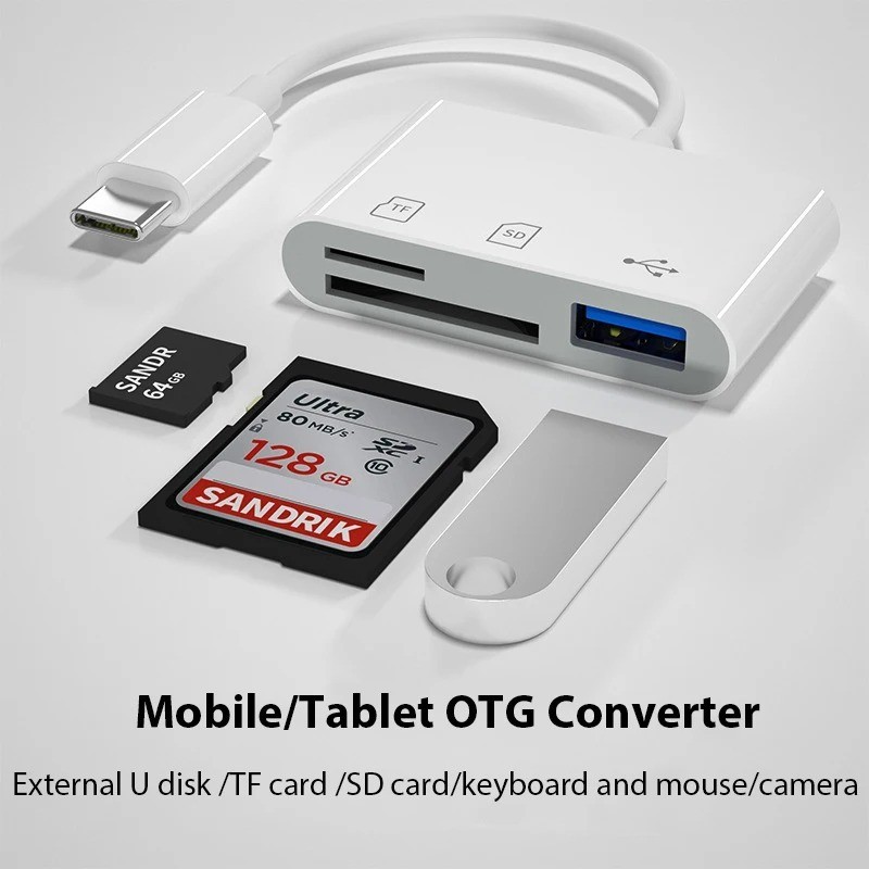 Type c Adapter TF CF sD Memory Card Reader OTG Writer Compact FlashUsB-C