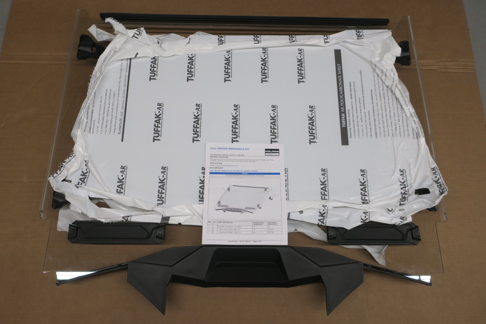 Polaris OEM 2884968 Lock & Ride Full Hard Coat Poly Vented Windshield. PRO-R