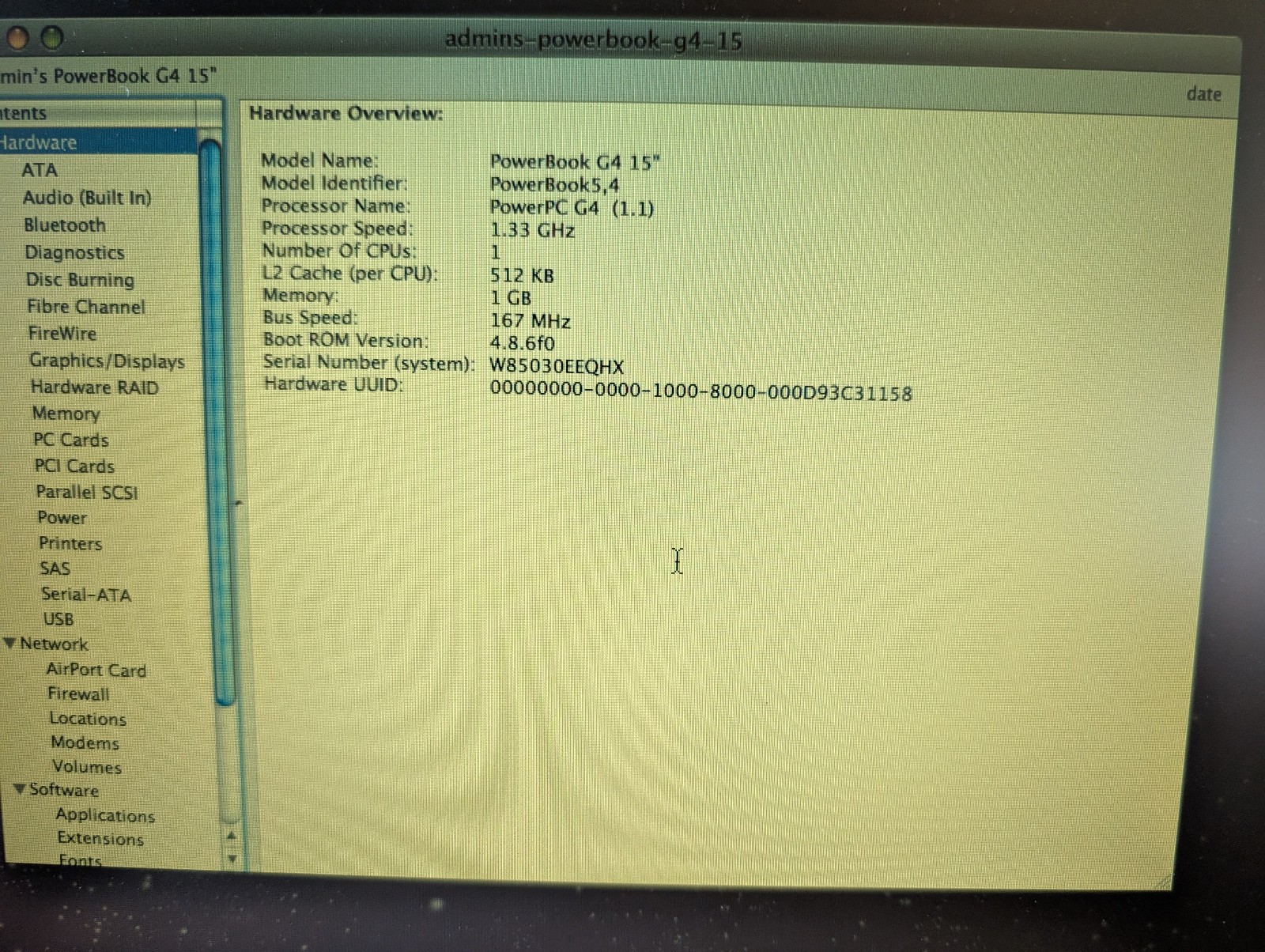 PowerBoot G4 1.33 GHz A1095 - Tested Working, Yellow screen