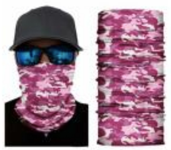 Neck Gaiter Face Mask Fishing Sun Headwear Protection Pink White Camo