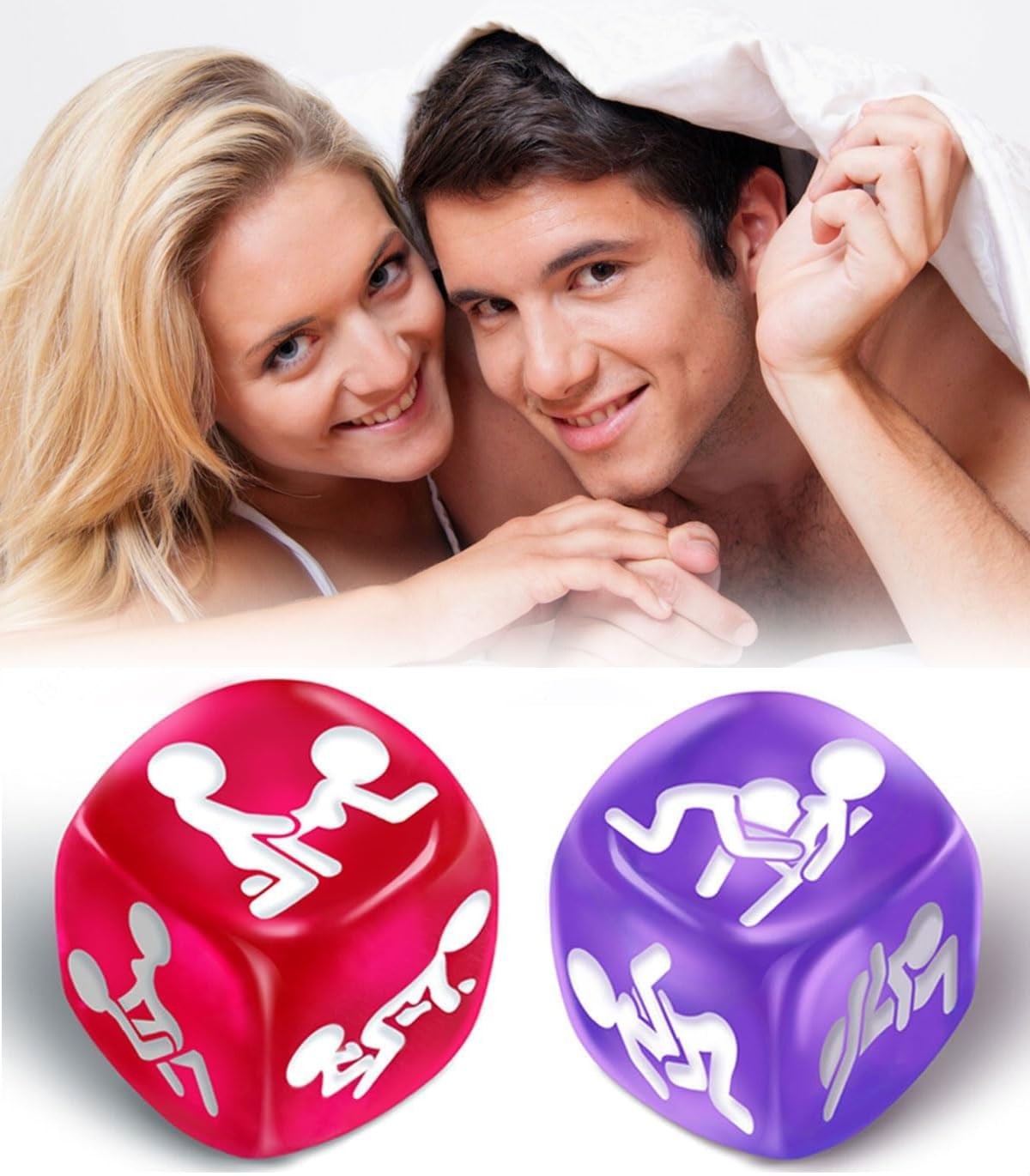 2 Pcs Naughty Date Night Dices for Couples, Sex Game Positon Dice Set Adult w...