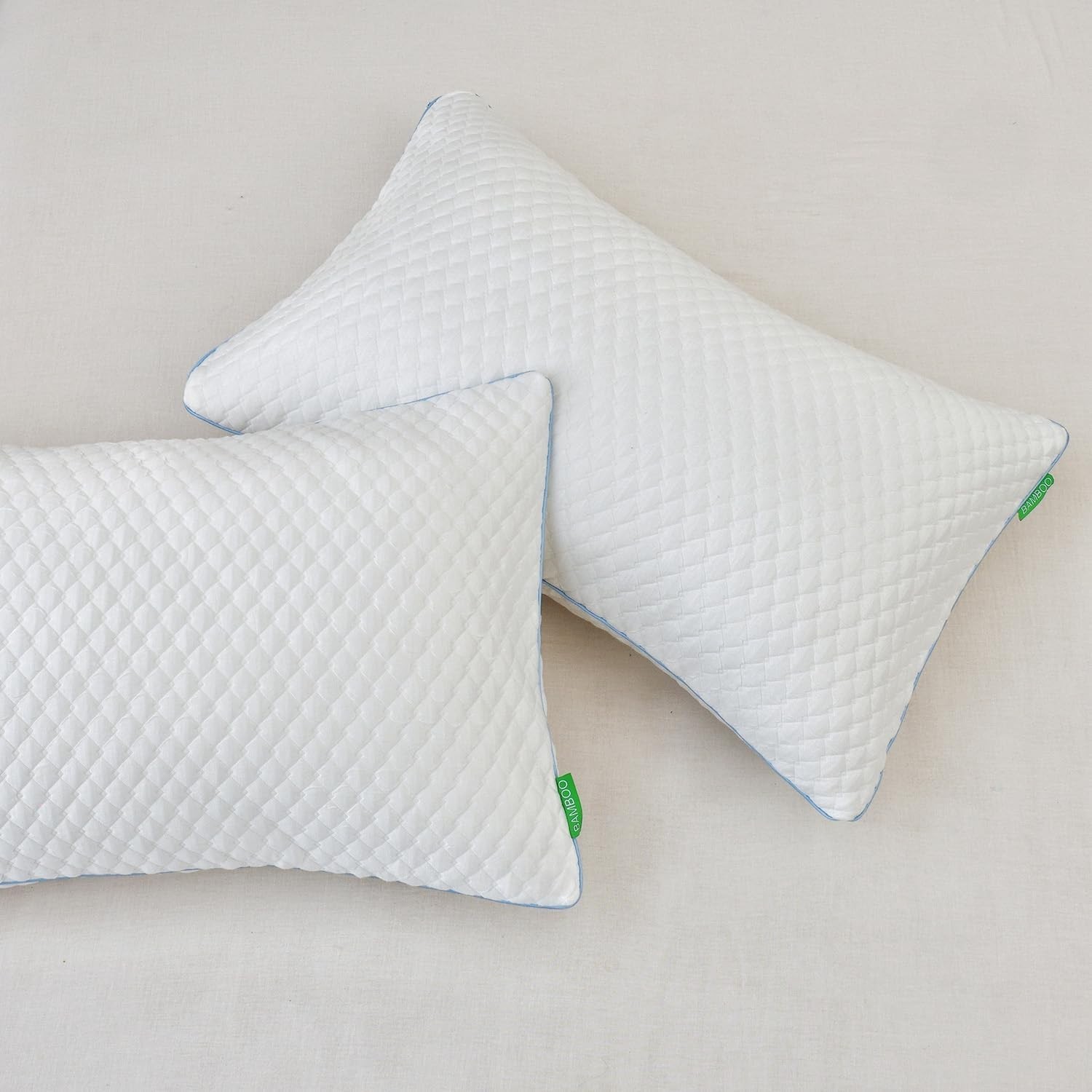 Ergonomic Shredded Memory Foam Pillows for Sleeping - 2-Pack Adjustable Comfort