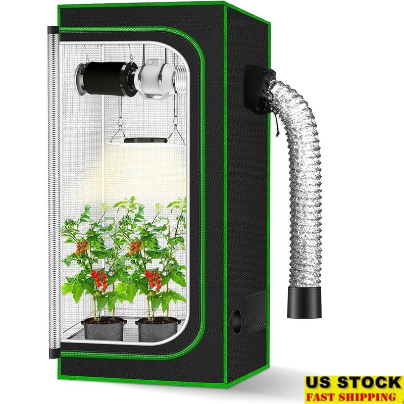 Indoor Grow Tent 2x2 Lightproof Waterproof Plant Growing W/ Observation Window