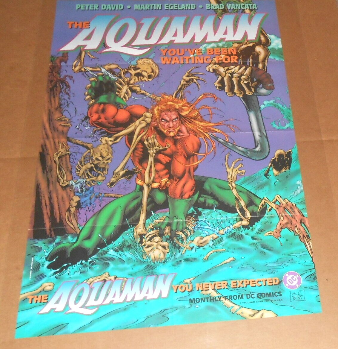 The Aquaman You’ve Been Waiting For Poster 1994 Original Promo 33.5x22 DC Comics