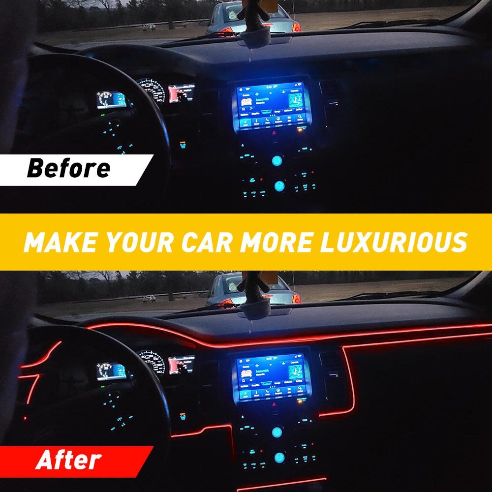 5M Red USB Interior LED Auto Car Atmosphere Wire Decor Strip Light Accessories