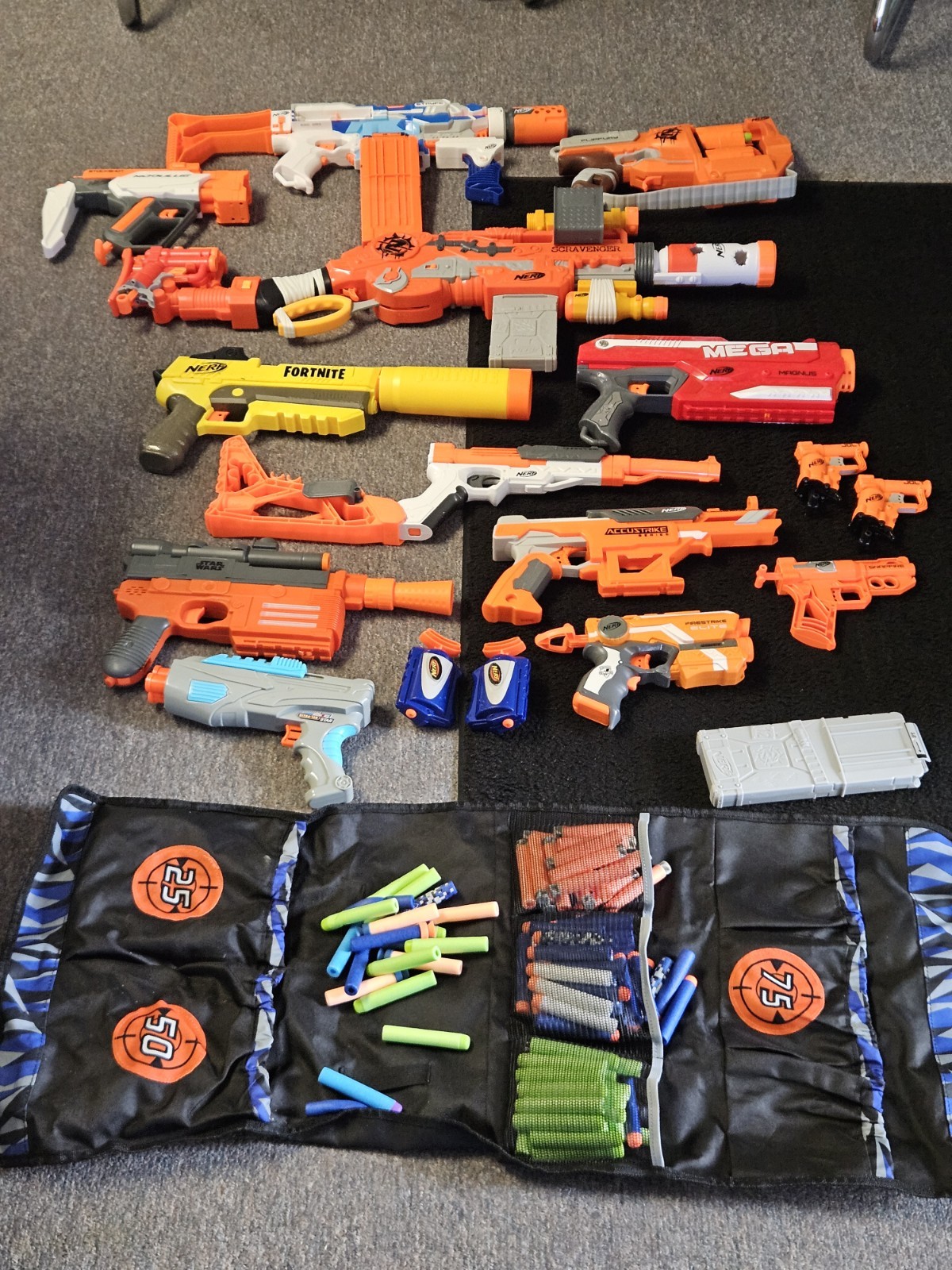 Large Nerf Gun Lot With Accessories, Attachments And Bullets 🔥