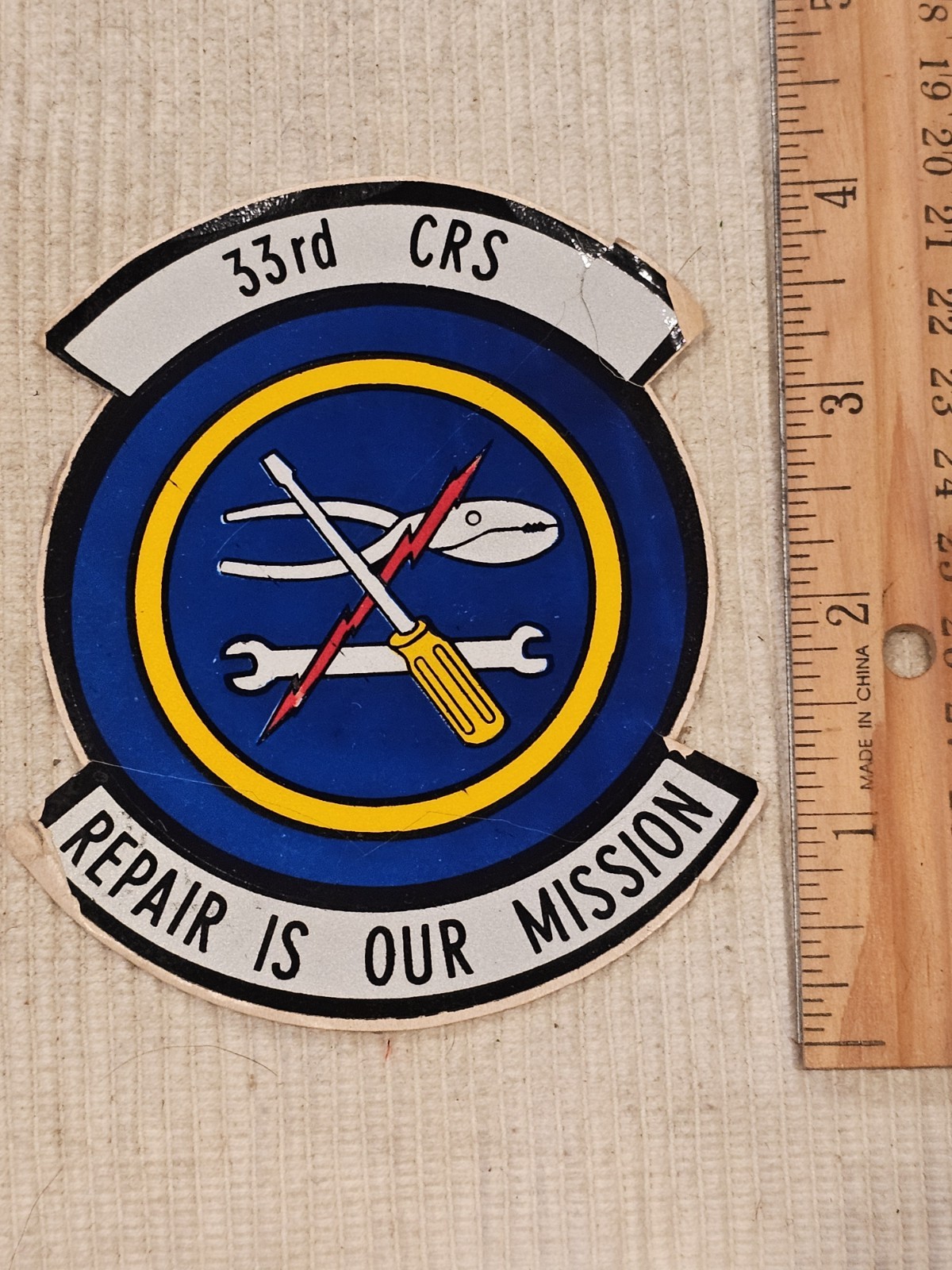 1960s USAF Air Force Vietnam Cold War 33rd CRS Sticker Patch L@@K!!!