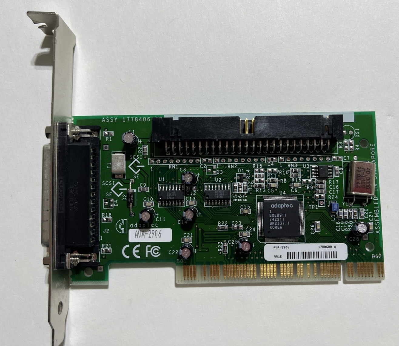 Adaptec AVA-2906 32 Bit Controller Card PCI SCSI 1780600 A