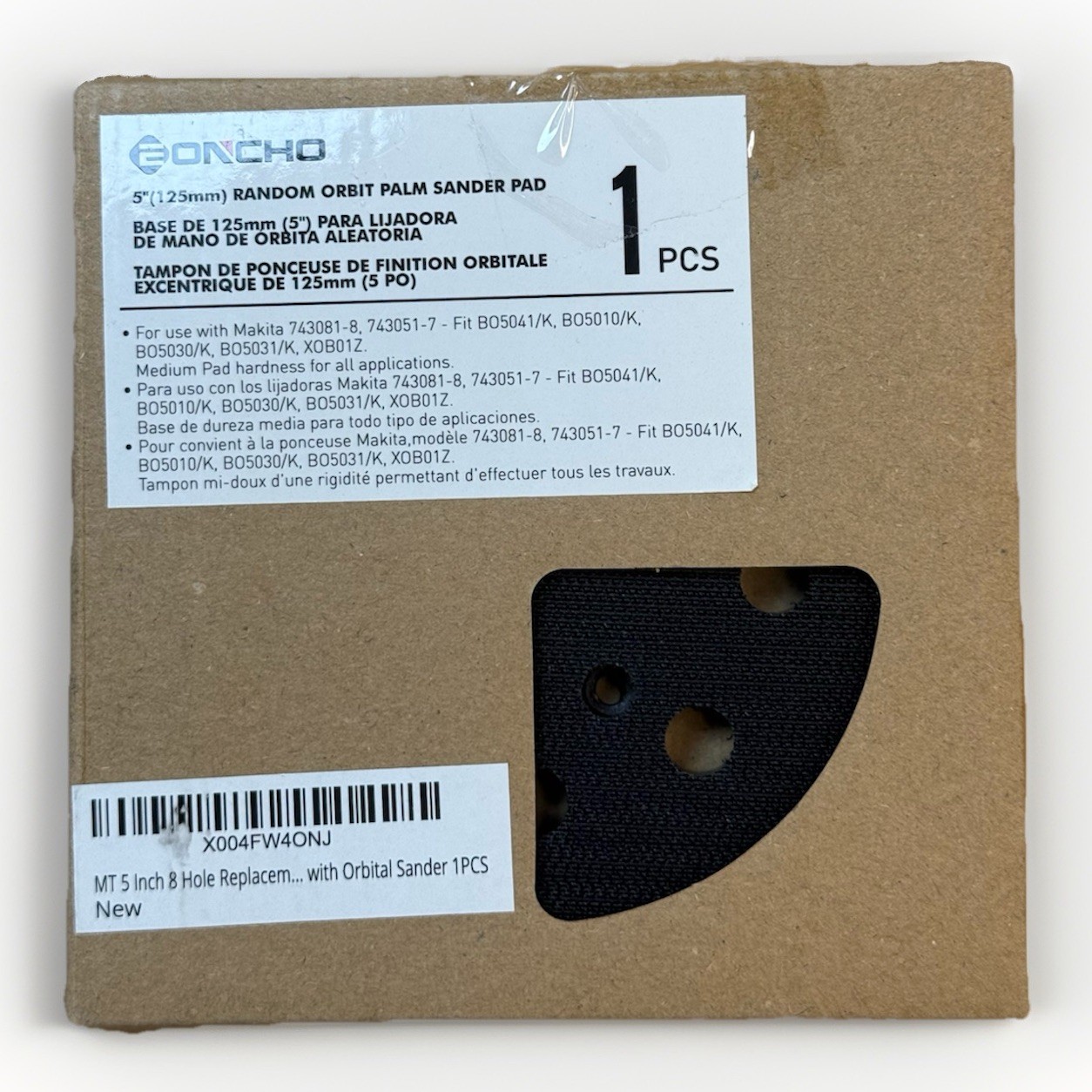 EONCHO 5" Hook & Loop Sander Backing Pad 8-Hole Replacement for Makita BO5041