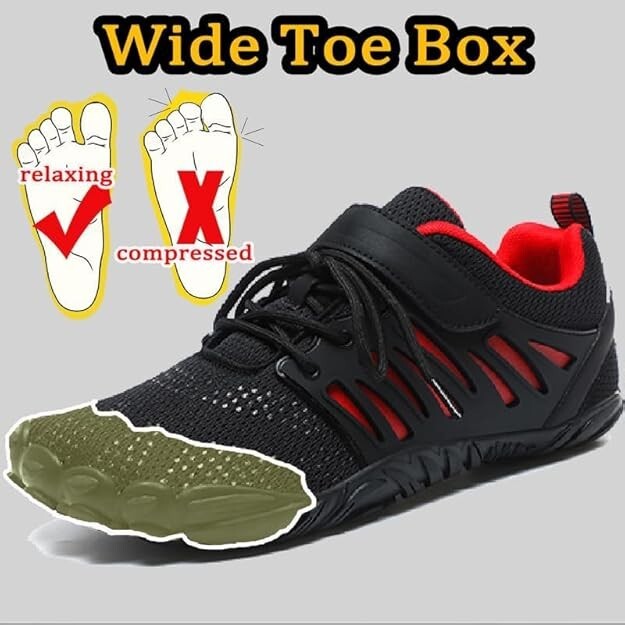 Barefoot Shoes Men Wide Toe Box Zero Drop Grounding Gym Workout Running Hike
