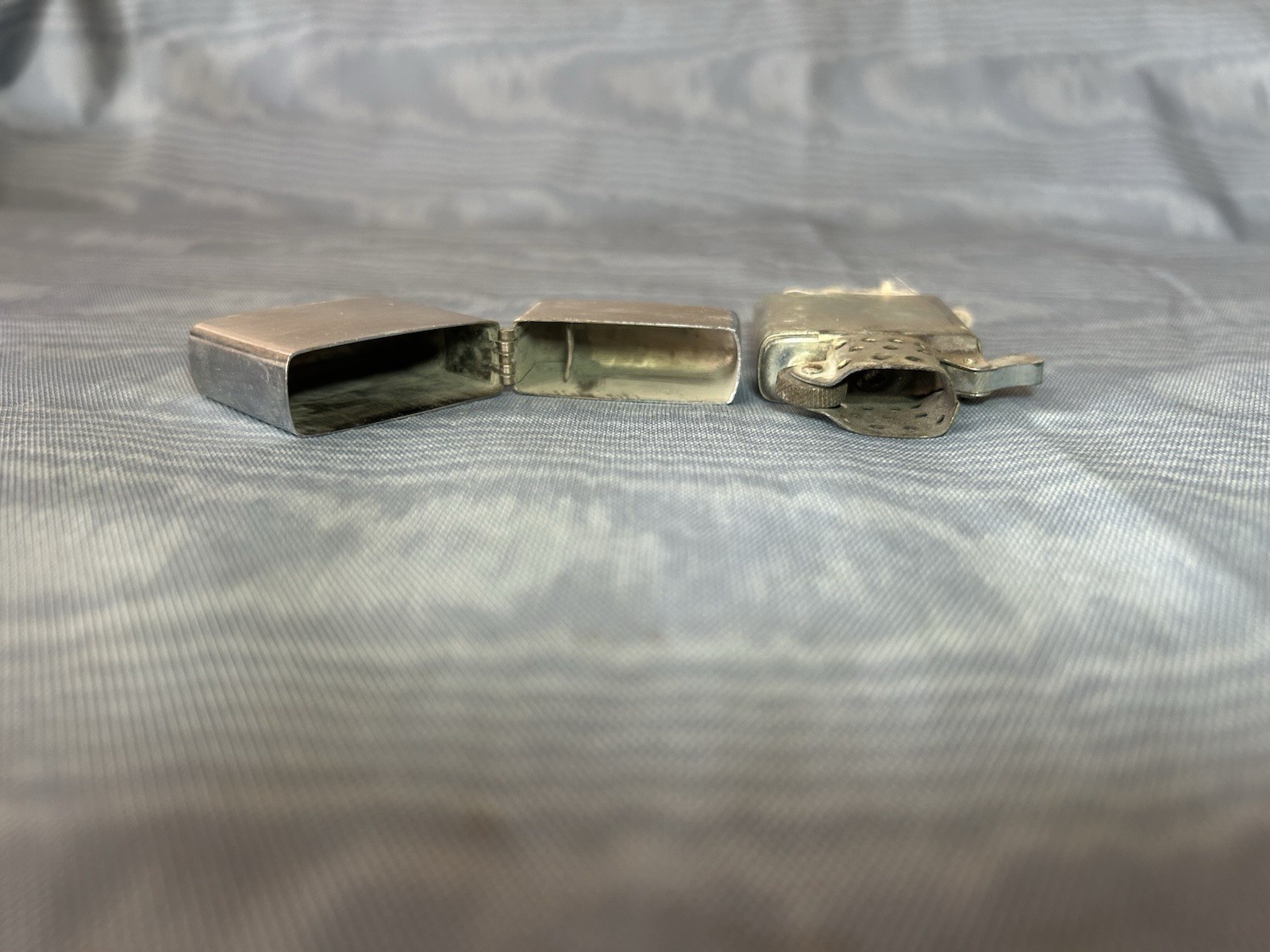 Vintage Brushed Chrome Flip-Top Lighter Japan