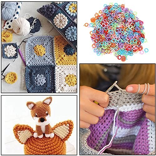 1000Pcs Colorful Crochet Stitch Markers - Plastic Split Ring for Knitting & Sewi