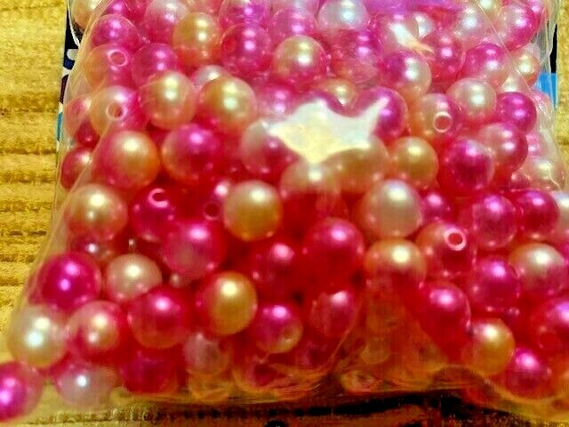 60 CT PACK  8 MM PINK/white  BEADS  SALMON, STEELHEAD, TROUT  REUSABLE