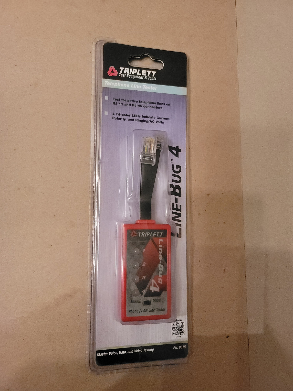 TRIPLETT LINE BUG-4 TELEPHONE LINE TESTER RJ-11 AND RJ-45 - NEW
