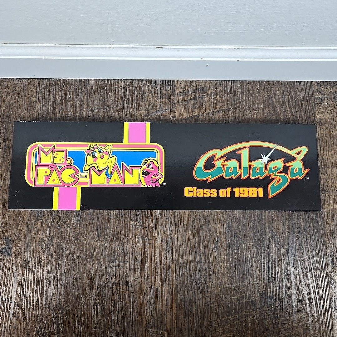 Arcade1Up Class of 81 Legacy Ms. Pac-Man & Galaga Light Up Marquee Cover Only