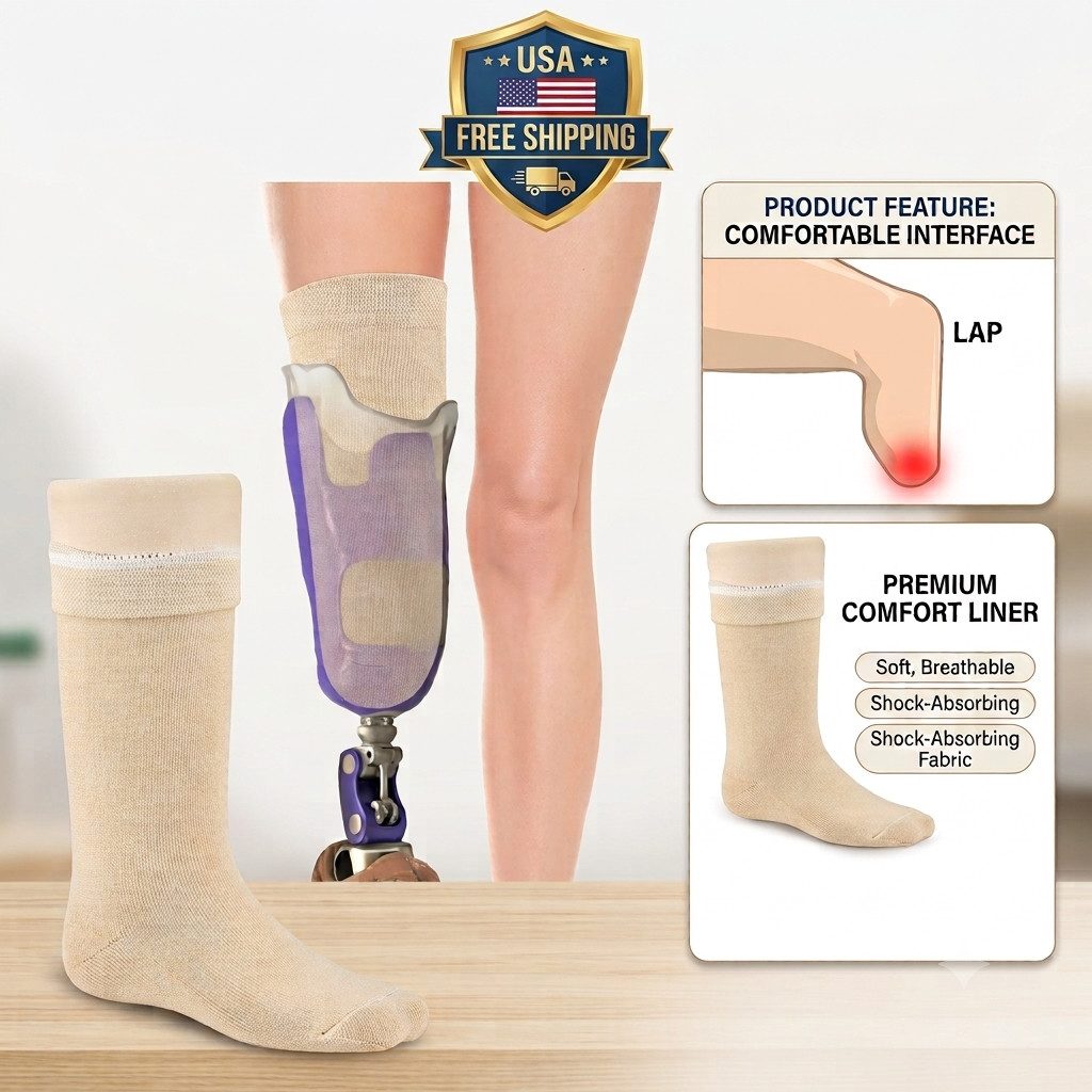 Prosthetic Limb Sock Gel Amputee Sock Comfortable Shock Absorbing Amputee