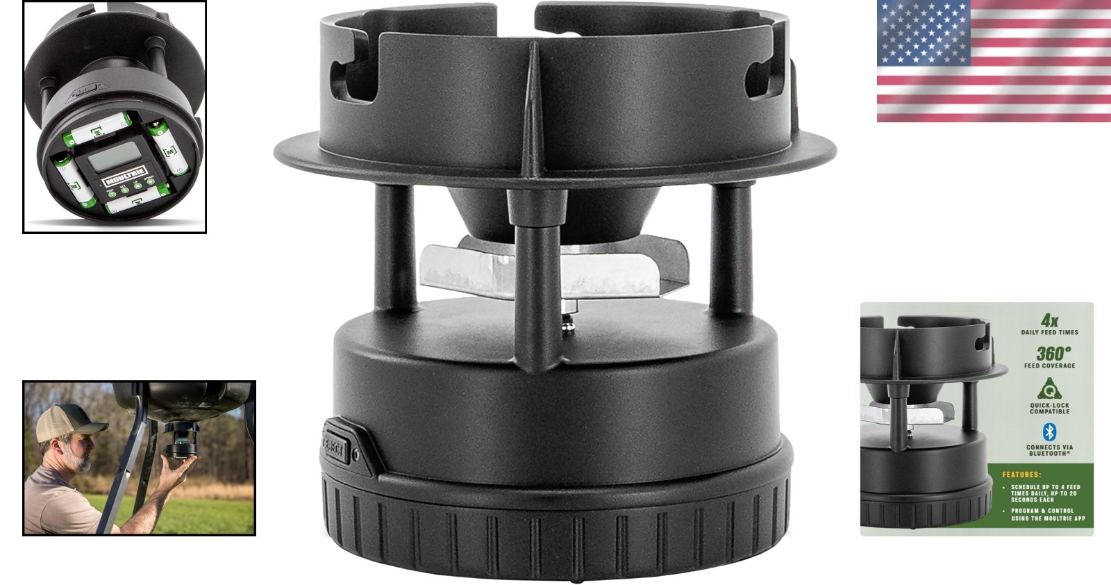 All-in-One II Deer Feeder Kit - Bluetooth Control, 200 lbs Capacity & Quick-Lock