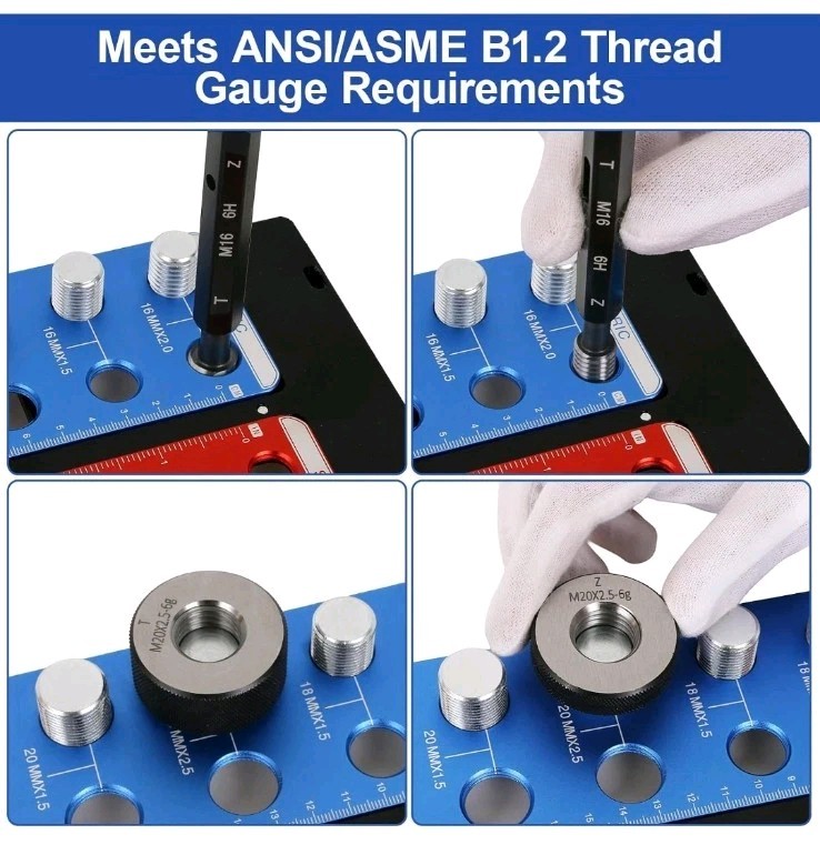 Detachable Magnetic Nut and Bolt Thread Checker 20 Bolt Sizer Standard & Metric