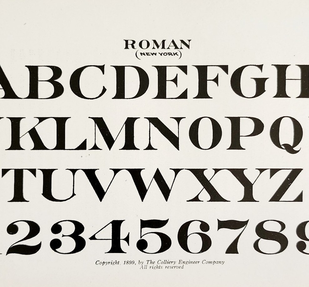 Roman New York Font Example 1899 Victorian Craft Drawing Ephemera DWKK20