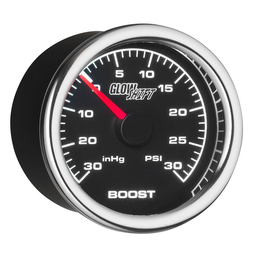 GlowShift 2-5/8" Racing 30 PSI Turbo Boost/Vacuum Gauge Kit with Mechanical Hose