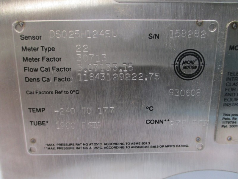 MICRO MOTION DS025H124SU 5V 1900PSI NSNP